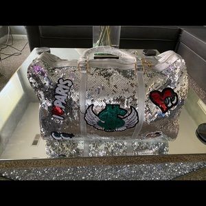 A$$ET$ logo Blinged silver or green duffle bag